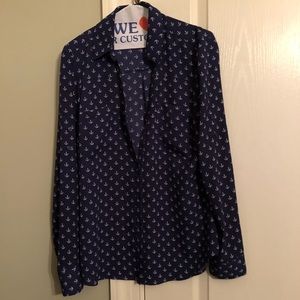 Navy long sleeve blouse
